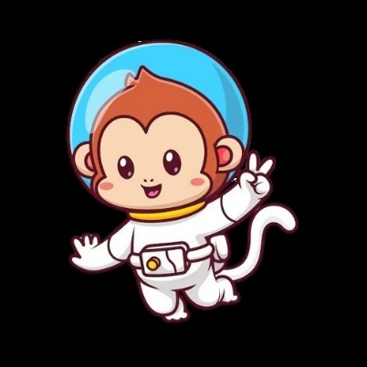 A cartoon monkey in a space suit
Description automatically generated